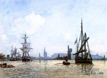  ansicht - Ansicht von Rouen Schiff Seestück Johan Barthold Jongkind